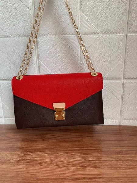 designer-new women message bag pu fashion portable 2 chains bag