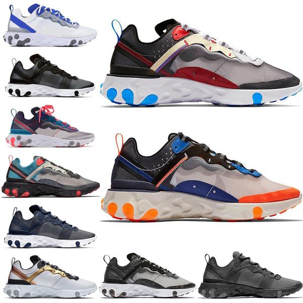 2020 react vision shoes react element 55 87 running shoes triple white black game royal sail jade breathable sports shoes 36-45