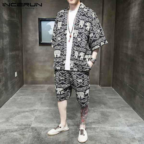 incerun mens ethnic printed suits retro half sleeve open stitch cardigan shirts casual shorts men vintage loose comfortable sets, Gray
incerun mens ethnic printed suits retro half sleeve open stitch cardigan shirts casual shorts men vintage loose comfortable sets, Gray