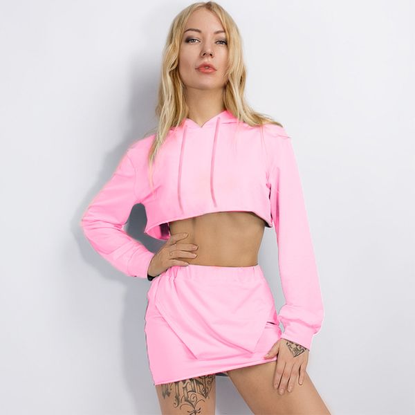 2pcs women hoodie sweatshirt outfit set joggers suits hooded tracksuit crop and skirts female streetwear sporting suits, Gray
2pcs women hoodie sweatshirt outfit set joggers suits hooded tracksuit crop and skirts female streetwear sporting suits, Gray