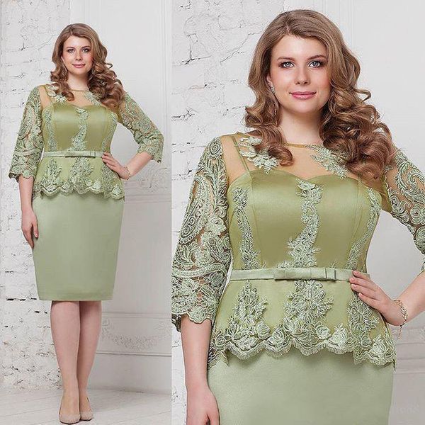 plus size olive green satin lace mother of the bride dresses half sleeve knee length mother dress for wedding evening gowns, Black;red
plus size olive green satin lace mother of the bride dresses half sleeve knee length mother dress for wedding evening gowns, Black;red