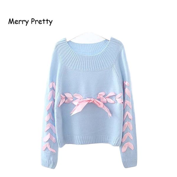 merry pretty autumn winter women sweaters sister lace up ribbons preppy style lovely cute knit pullovers solid pink crop sweater, White;black
merry pretty autumn winter women sweaters sister lace up ribbons preppy style lovely cute knit pullovers solid pink crop sweater, White;black