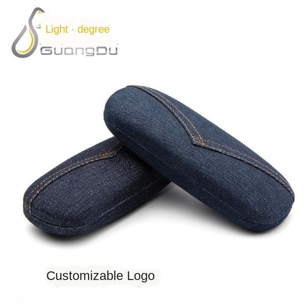 korean style case case myopia denim myopia glasses box fashion personality plain glasses box, Blue