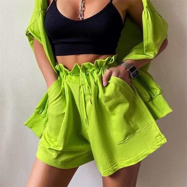 new arrivals 2020 women summer high waist neon green black pocket women shorts summer fashion high street shorts, White;black
new arrivals 2020 women summer high waist neon green black pocket women shorts summer fashion high street shorts, White;black