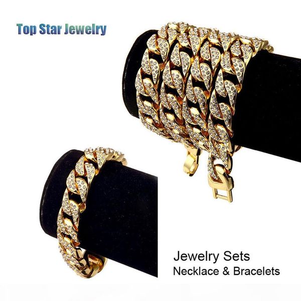 hip hop iced out jewelry sets 24k gold plated full diamond necklace & bracelet 2pcs set men miami cuban link chain bling bling accessory, Silver
hip hop iced out jewelry sets 24k gold plated full diamond necklace & bracelet 2pcs set men miami cuban link chain bling bling accessory, Silver