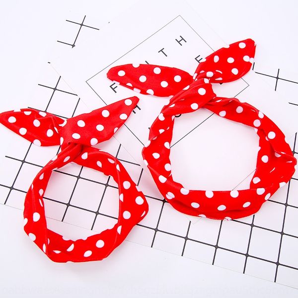printed diy mother child set parent-child rabbit ear baby hair band headdress diy hair band, Slivery;white