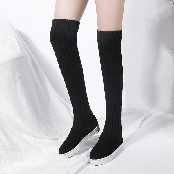 kickway 2020 women over the knee high boots flat winter shoes round toe elastic knitting women boots booties size 39, Black
kickway 2020 women over the knee high boots flat winter shoes round toe elastic knitting women boots booties size 39, Black