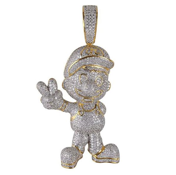 new mens hip hop iced out bling copper large size carton game pendant micro pave cubic zirconia simulated diamonds necklace, Silver
new mens hip hop iced out bling copper large size carton game pendant micro pave cubic zirconia simulated diamonds necklace, Silver
