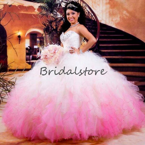 classical pink with white masquerade quinceanera dresses organza ruffles tiered sweet 16 dress 2020 sweetheart beaded crystal prom gown sexy, Blue;red
classical pink with white masquerade quinceanera dresses organza ruffles tiered sweet 16 dress 2020 sweetheart beaded crystal prom gown sexy, Blue;red