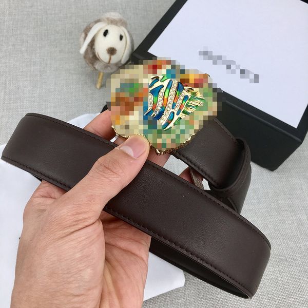 designer belt tiger head set diamond men's belt luxury cowhide leather business belt women's gold buckle with box 2080103b, Black;brown
designer belt tiger head set diamond men's belt luxury cowhide leather business belt women's gold buckle with box 2080103b, Black;brown