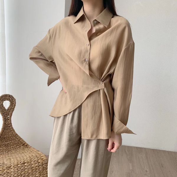 ies white blouses women korean long sleeve shirts asymetrical cotton shirts solid color 2020 spring cx200709
ies white blouses women korean long sleeve shirts asymetrical cotton shirts solid color 2020 spring cx200709