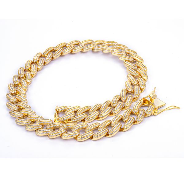 European and American goldplated square zircon Cuban Bracelet mens highend personality fashion hiphop hiphop Necklace
European and American goldplated square zircon Cuban Bracelet mens highend personality fashion hiphop hiphop Necklace