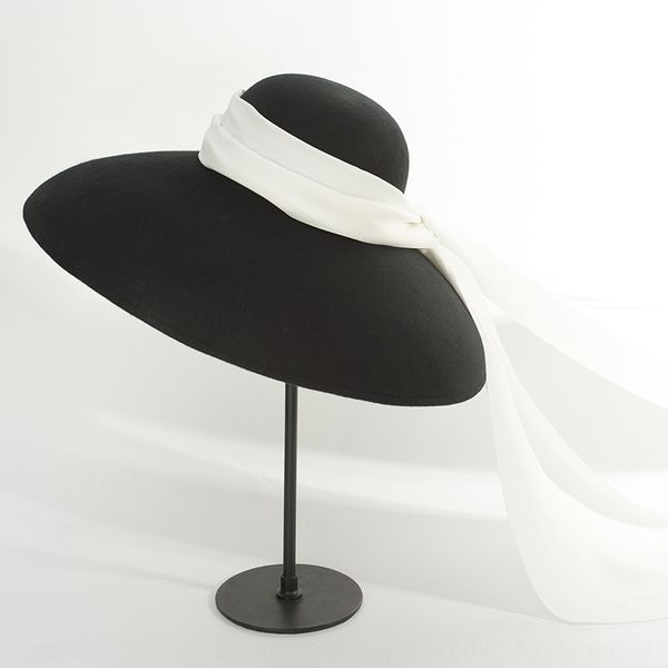 new british wool large eaves hat women's stage style bow ribbon drooping eaves butterfly cornice cap ribbon cornice cap felt hat, Blue;gray
new british wool large eaves hat women's stage style bow ribbon drooping eaves butterfly cornice cap ribbon cornice cap felt hat, Blue;gray