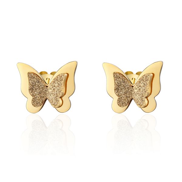 classic brand jewelry a pair frosted butterfly stud earrings gold color stainless steel earrings for women jewelry gift, Golden;silver
classic brand jewelry a pair frosted butterfly stud earrings gold color stainless steel earrings for women jewelry gift, Golden;silver
