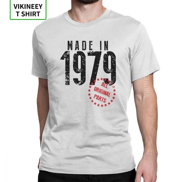 made in 1979 all original parts t-shirt man's short sleeves birthday t shirt anniversary tees cotton fabric clothes plus size, White;black
made in 1979 all original parts t-shirt man's short sleeves birthday t shirt anniversary tees cotton fabric clothes plus size, White;black