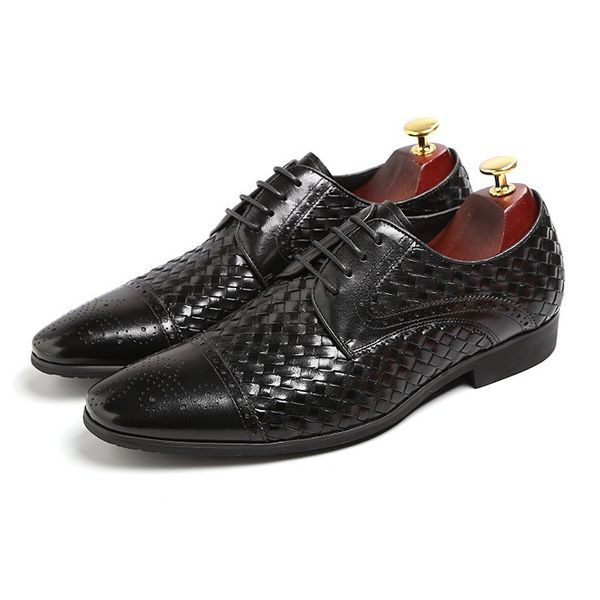 men's fashion handmade brock carved genuine leather shoe pointed checkered glossy lace gentleman shoes, Black
men's fashion handmade brock carved genuine leather shoe pointed checkered glossy lace gentleman shoes, Black