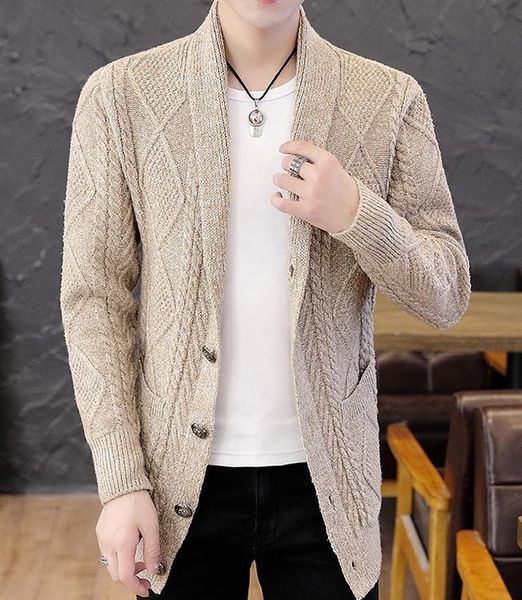 2020 spring and autumn with new style fashion long sleeve cardigan men's sweater coat, White;black
2020 spring and autumn with new style fashion long sleeve cardigan men's sweater coat, White;black