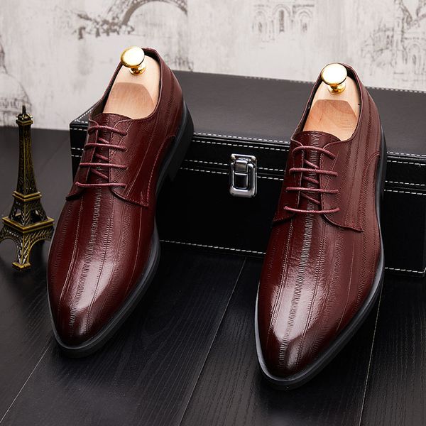 pointed toe men's oxfords business leather shoes formal leather shoes dress wedding party, Black 
pointed toe men's oxfords business leather shoes formal leather shoes dress wedding party, Black