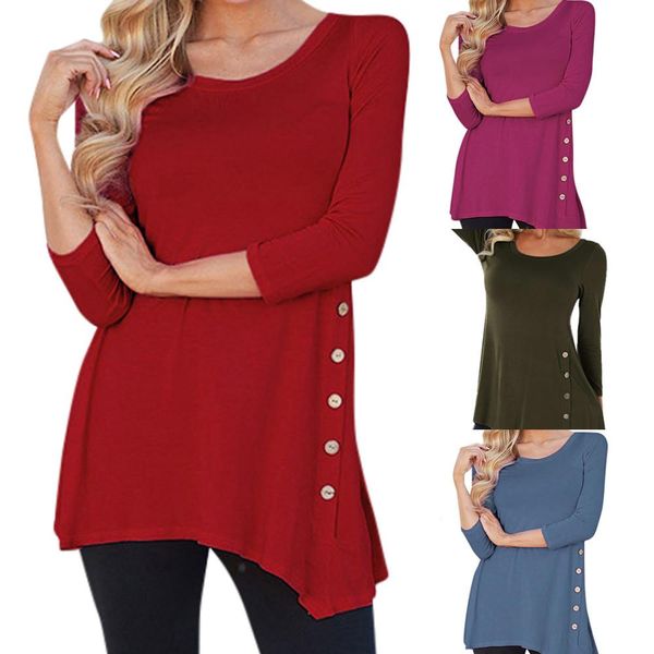 winter women blouses solid button girl clothing women long sleeve loose button trim blouse solid color round neck tunic shirt, White
winter women blouses solid button girl clothing women long sleeve loose button trim blouse solid color round neck tunic shirt, White