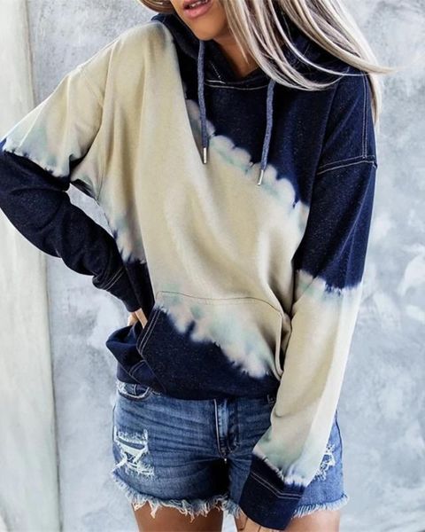 women fashion tie dye print paychwork hoodie casual long sleeve hooded tie dye print pocket casual sweatshirt autumn loose, Black
women fashion tie dye print paychwork hoodie casual long sleeve hooded tie dye print pocket casual sweatshirt autumn loose, Black