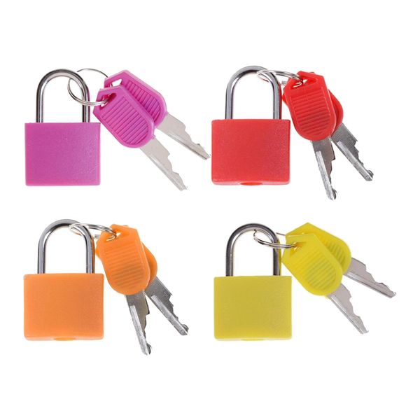 4pcs mini steel padlock suitcase daily travel padlock w/ 2 keys