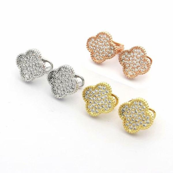 europe america fashion lady women brass vintage single motif full diamond four leaf flower 18k gold hoop stud earrings size 1.2cm, Golden;silver
europe america fashion lady women brass vintage single motif full diamond four leaf flower 18k gold hoop stud earrings size 1.2cm, Golden;silver