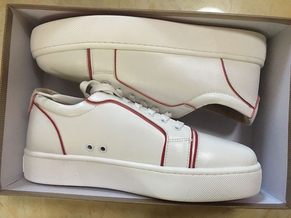new super quality white genuine leather sneakers red bottom couple flats shoes orlato men's flat luxury designer flat casual traine, Black
new super quality white genuine leather sneakers red bottom couple flats shoes orlato men's flat luxury designer flat casual traine, Black