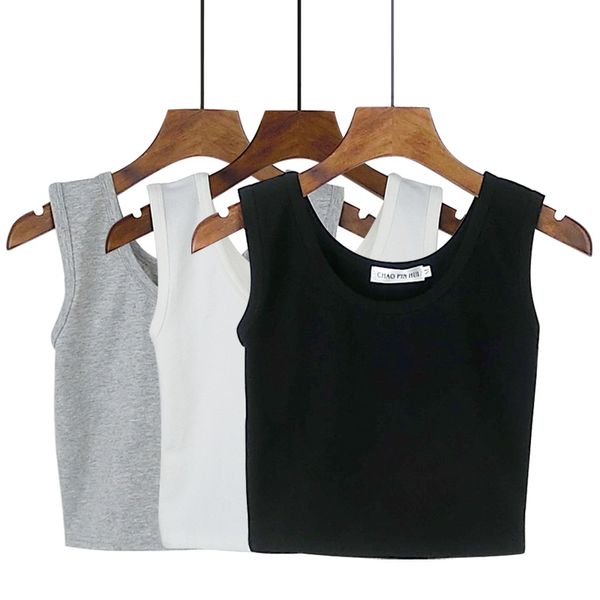2020 summer vintage basic cotton crop women black punk tank korean streetwear cropped sleeveless feminino, White
2020 summer vintage basic cotton crop women black punk tank korean streetwear cropped sleeveless feminino, White