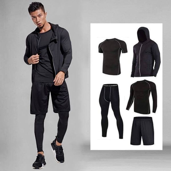 tights men's gym sports running set quick-drying clothes basketball base training suit night jogging morning run 5-piece summer, Black;blue
tights men's gym sports running set quick-drying clothes basketball base training suit night jogging morning run 5-piece summer, Black;blue