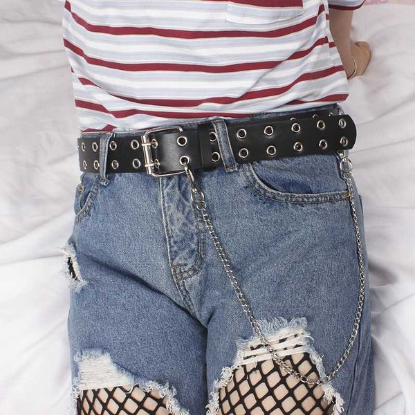 new punk gothic black faux leather belt metal chain ring waist strap two layer hole design street dance decorate belts for women, Black;brown
new punk gothic black faux leather belt metal chain ring waist strap two layer hole design street dance decorate belts for women, Black;brown