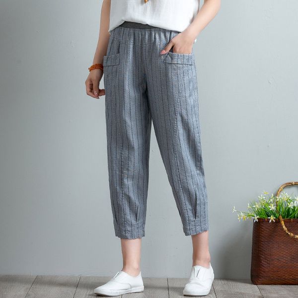 linen cotton plus size harem women spring summer high striped pockets pants casual elastic waist sweatpants trousers, Black;white
linen cotton plus size harem women spring summer high striped pockets pants casual elastic waist sweatpants trousers, Black;white