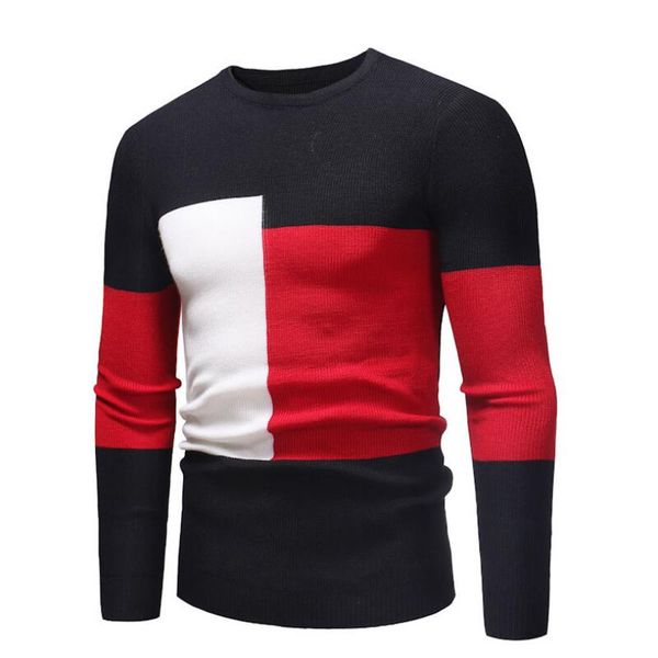sweater men 2020 new arrival casual pullover men autumn round neck patchwork quality knitted male sweaters plus size clothes, White;black
sweater men 2020 new arrival casual pullover men autumn round neck patchwork quality knitted male sweaters plus size clothes, White;black