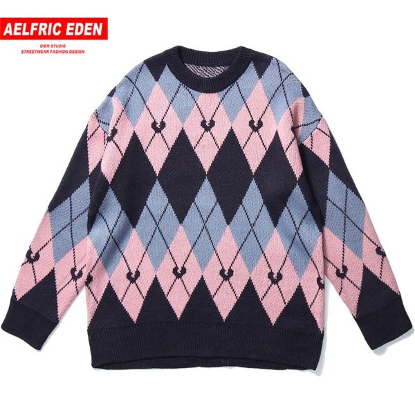 aelfric eden geometry knitted male sweater 2020 harajuku fashion streetwear vintage autumn sweater hip hop loose pullover, White;black
aelfric eden geometry knitted male sweater 2020 harajuku fashion streetwear vintage autumn sweater hip hop loose pullover, White;black