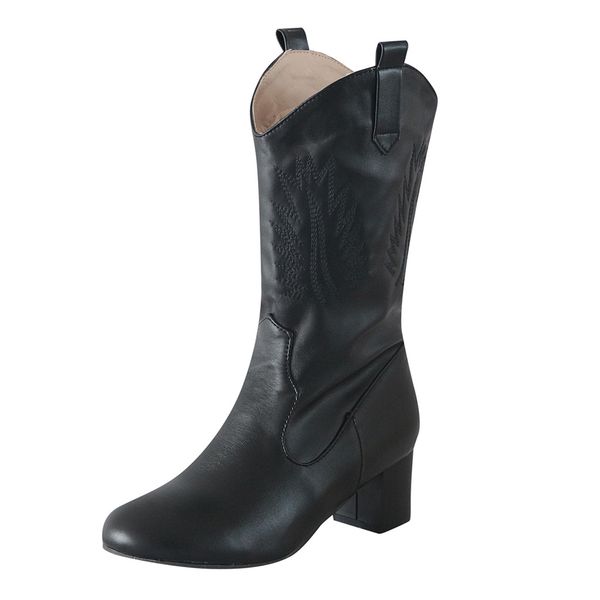white winter boots for fashion women mid-calf flats round toe low-heeled casual shoes puppy heel western cowboy knight boots, Black
white winter boots for fashion women mid-calf flats round toe low-heeled casual shoes puppy heel western cowboy knight boots, Black