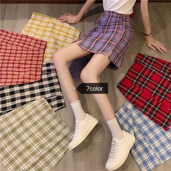summer 2020 a- a- line newstyle anti-exposure split a- line high waist slimming plaid skirt women's skirt, Black
summer 2020 a- a- line newstyle anti-exposure split a- line high waist slimming plaid skirt women's skirt, Black