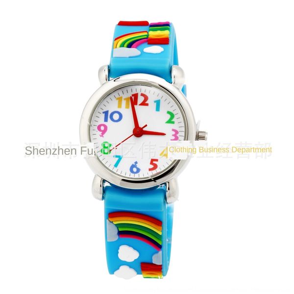 male and female children's children's gift creative rainbow watch cartoon watch, Blue
male and female children's children's gift creative rainbow watch cartoon watch, Blue