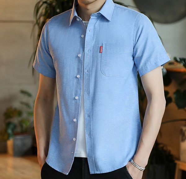 new summer men's short-sleeved shirt men's shirt korean slim young solid color shirt large size, White;black
new summer men's short-sleeved shirt men's shirt korean slim young solid color shirt large size, White;black