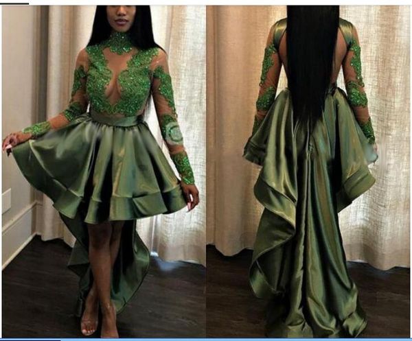 african black girls dark green long prom dresses beaded appliques hi-lo illusion back formal evening party gowns with draped skirt, Red
african black girls dark green long prom dresses beaded appliques hi-lo illusion back formal evening party gowns with draped skirt, Red