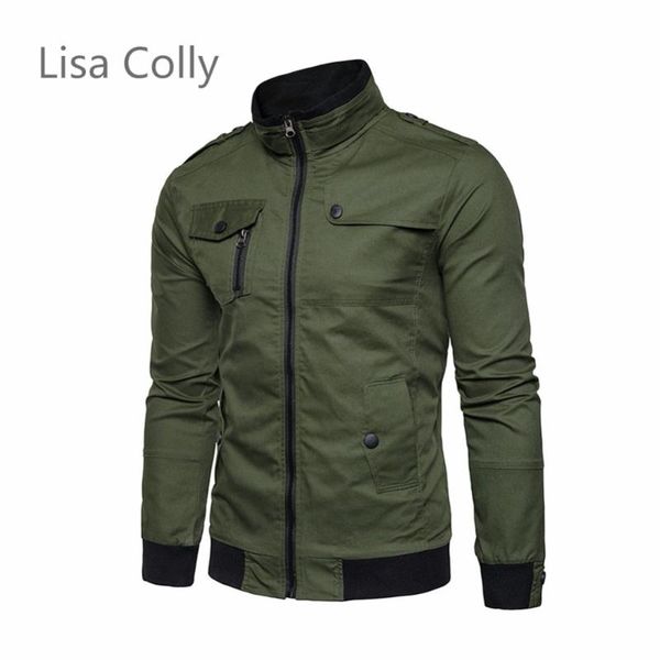 men's jackets lisa colly spring autumn jacket zipper design stand neck coat mens outerwear clothing, Black;brown
men's jackets lisa colly spring autumn jacket zipper design stand neck coat mens outerwear clothing, Black;brown