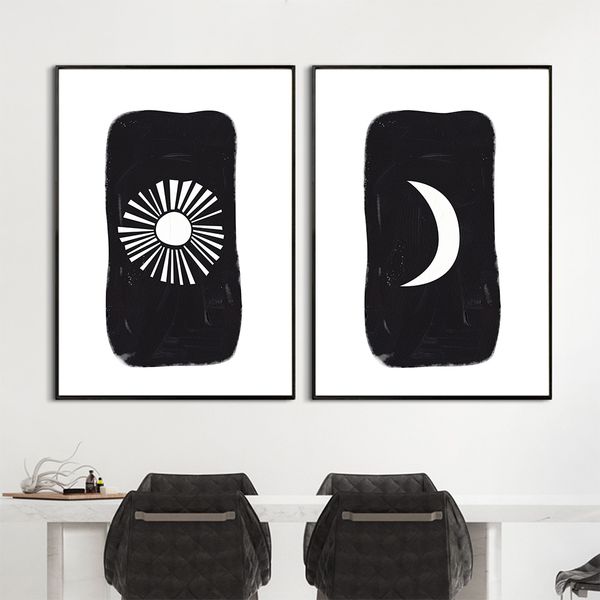 mid century modern wall art paintings abstract sun moon poster boho canvas print black and white minimalist picture home decor
mid century modern wall art paintings abstract sun moon poster boho canvas print black and white minimalist picture home decor