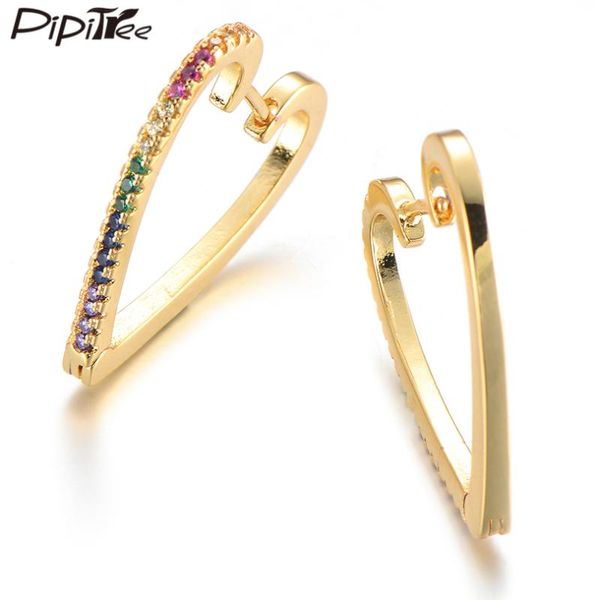 pipitree simple cubic zirconia heart loop earrings for women wedding easy match gold color hoop earrings femme jewelry brincos, Golden;silver
pipitree simple cubic zirconia heart loop earrings for women wedding easy match gold color hoop earrings femme jewelry brincos, Golden;silver