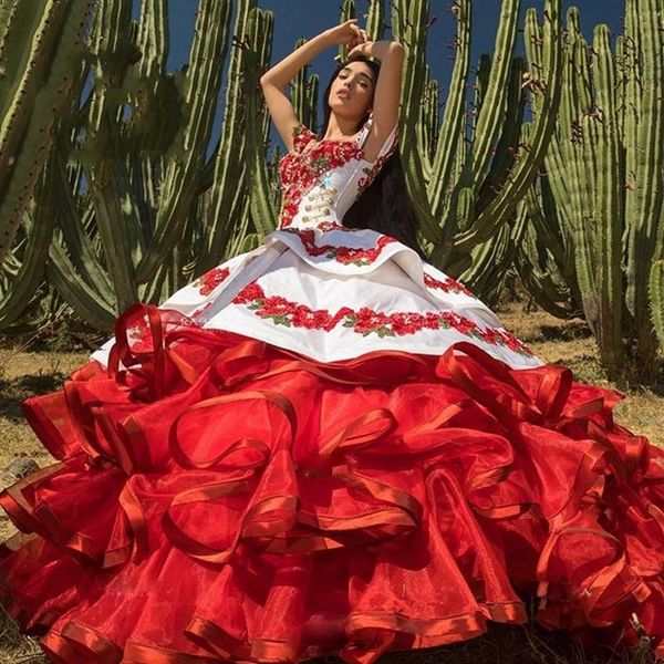 ruffled floral charro quinceanera dresses 2020 off shoulder puffy skirt lace embroidery princess sweet 16 girls masquerade prom dress, Blue;red
ruffled floral charro quinceanera dresses 2020 off shoulder puffy skirt lace embroidery princess sweet 16 girls masquerade prom dress, Blue;red