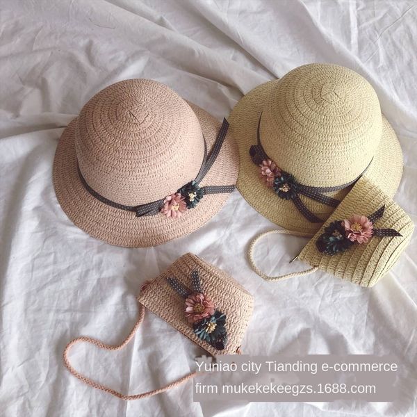 hipster flower bow children's straw shoulder straw hat messenger bag set cute girl's big edge sun hat inclined shoulder bag, Yellow
hipster flower bow children's straw shoulder straw hat messenger bag set cute girl's big edge sun hat inclined shoulder bag, Yellow