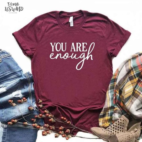 you are enough print women tshirts cotton casual funny t shirt for women lady yong girl tee na 891, White
you are enough print women tshirts cotton casual funny t shirt for women lady yong girl tee na 891, White