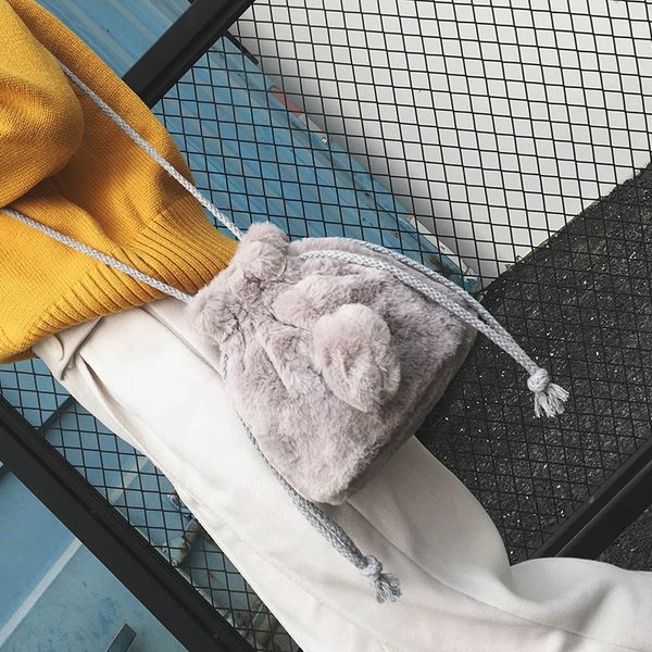 autumn new korean cute plush bucket shoulder bucket mini small women's messenger bag drawstring shoulder bag, White
autumn new korean cute plush bucket shoulder bucket mini small women's messenger bag drawstring shoulder bag, White