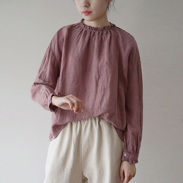 johnature spring simple loose cotton linen comfortable long sleeve women pullovers shirt 2020 new casual all-match ruffled shirt, White
johnature spring simple loose cotton linen comfortable long sleeve women pullovers shirt 2020 new casual all-match ruffled shirt, White
