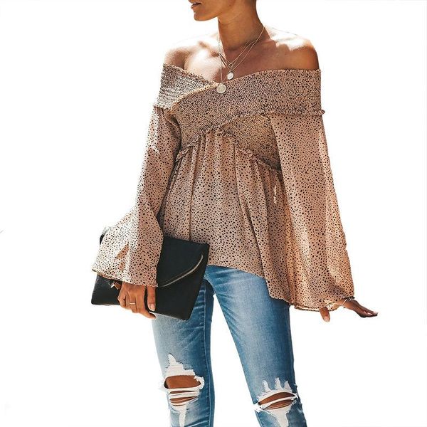 fashion women leopard print t-shirts for ladies flare sleeve slash shoulder pullover summer chiffon for women, White
fashion women leopard print t-shirts for ladies flare sleeve slash shoulder pullover summer chiffon for women, White