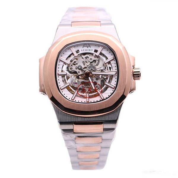 two tone bracelet aehibo sapphire crystal automatic mechanical mens watch 42mm oval skeleton transparent white dial watches wristwatches, Slivery;brown
two tone bracelet aehibo sapphire crystal automatic mechanical mens watch 42mm oval skeleton transparent white dial watches wristwatches, Slivery;brown