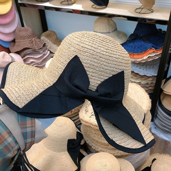 summer female wavy bow lafite back open big eaves sun sun straw butterfly straw hat hat, Blue;gray
summer female wavy bow lafite back open big eaves sun sun straw butterfly straw hat hat, Blue;gray