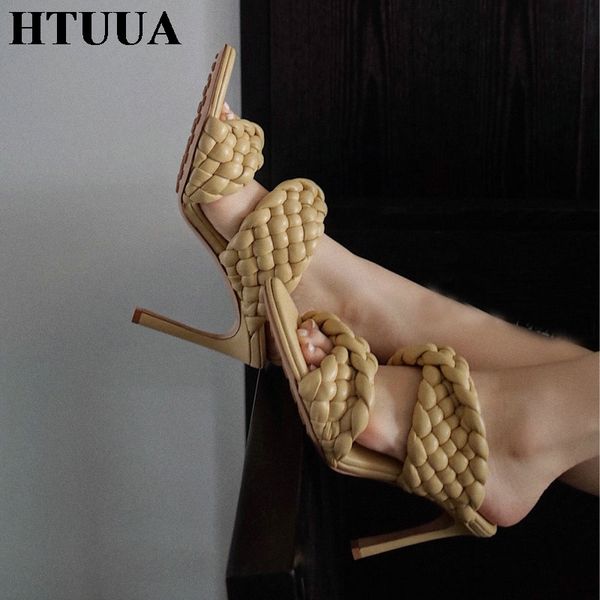 htuua 2020 brand summer weave women sandals fashion open toe high heels slippers elegant ladies mules slides woman shoes sx4165, Black
htuua 2020 brand summer weave women sandals fashion open toe high heels slippers elegant ladies mules slides woman shoes sx4165, Black